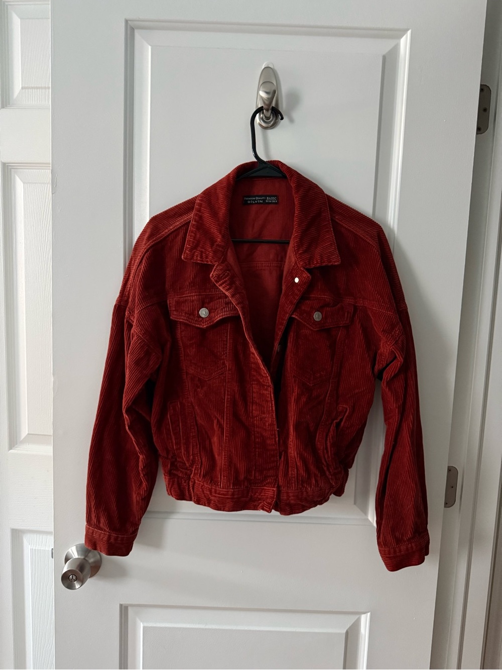 Corduroy Bomber Jacket - Terracotta red